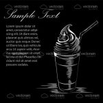 Abstract Black and White Background with Ice Cream and Sample Text